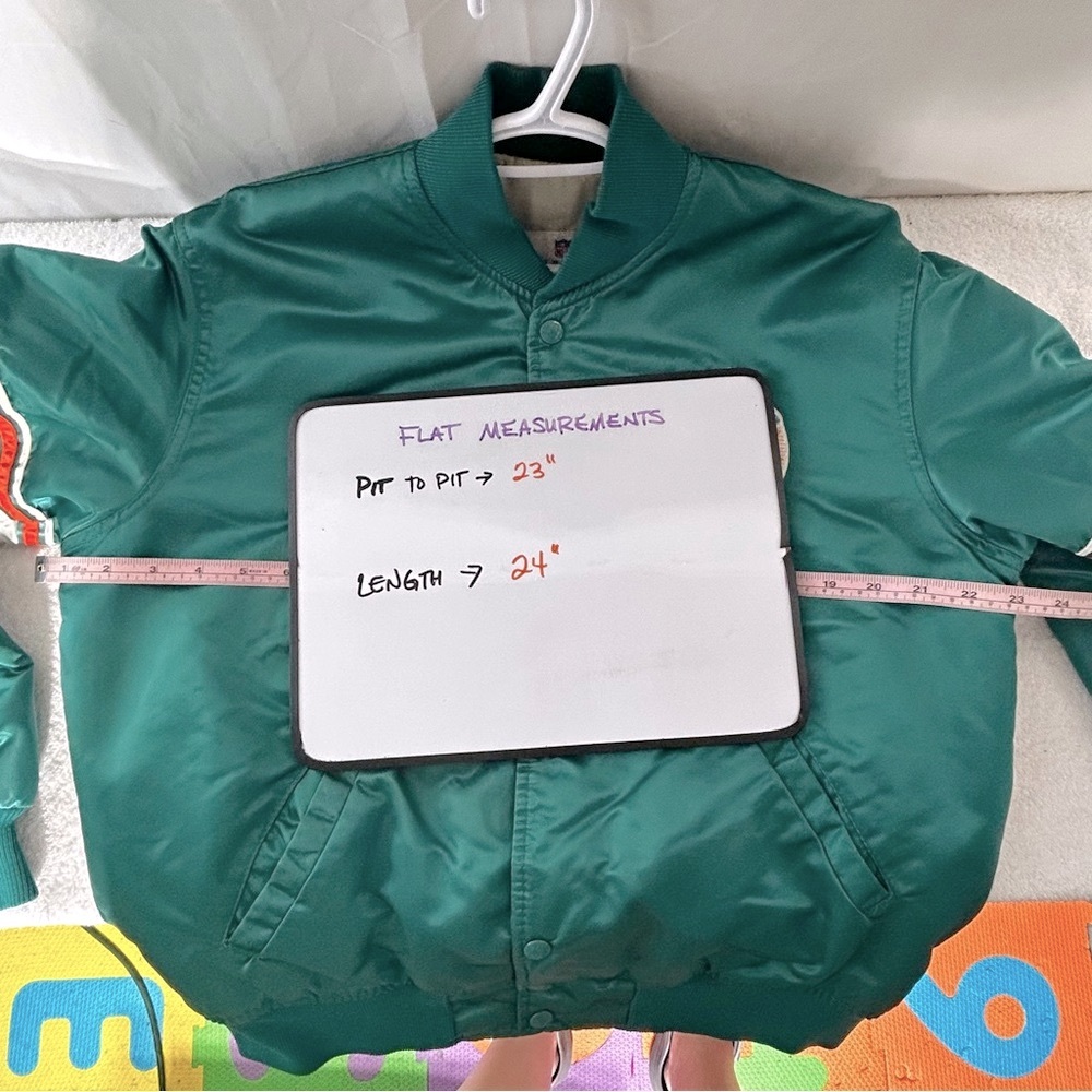 Vintage Starter Miami Dolphins Satin Bomber Jacket - Medium - Picture 11 of 15